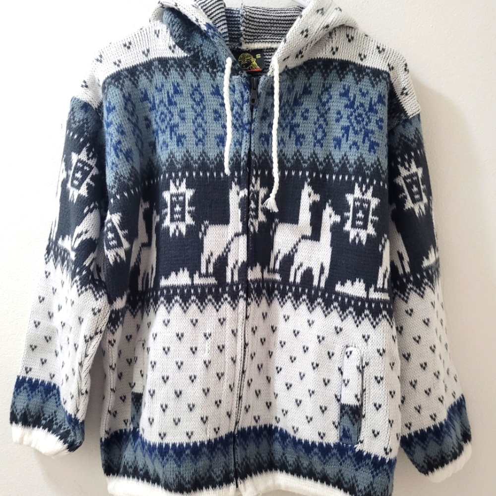 Vintage Tejidos Ruminahui Alpaca Wool Jacket Men